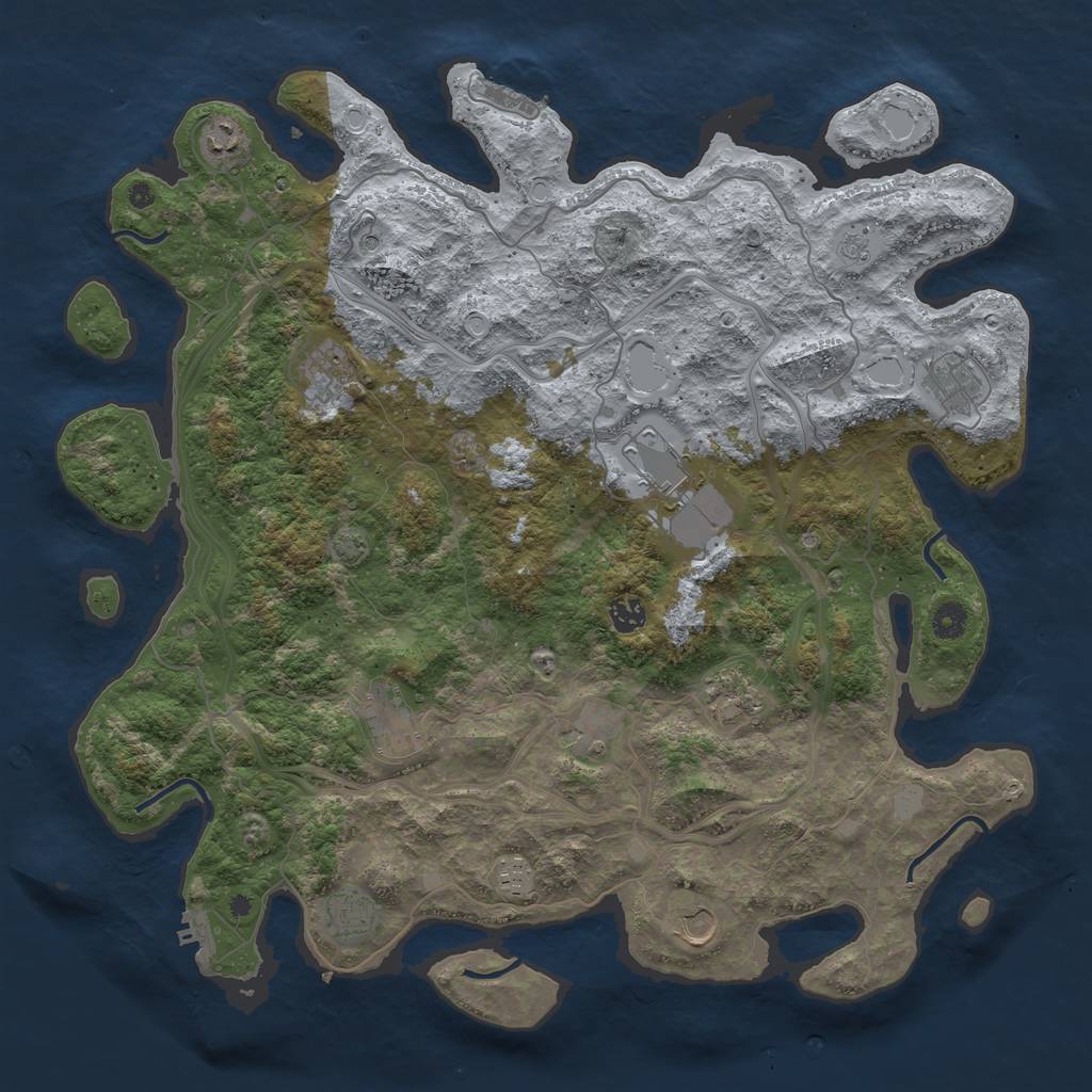 Rust Map: Procedural Map, Size: 4500, Seed: 6012023, 19 Monuments