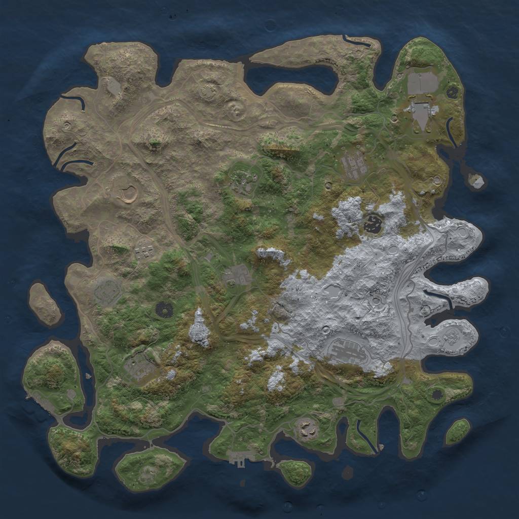 Rust Map: Procedural Map, Size: 4400, Seed: 27439286, 19 Monuments