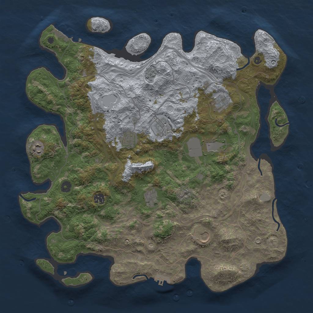 Rust Map: Procedural Map, Size: 4250, Seed: 85394058, 17 Monuments