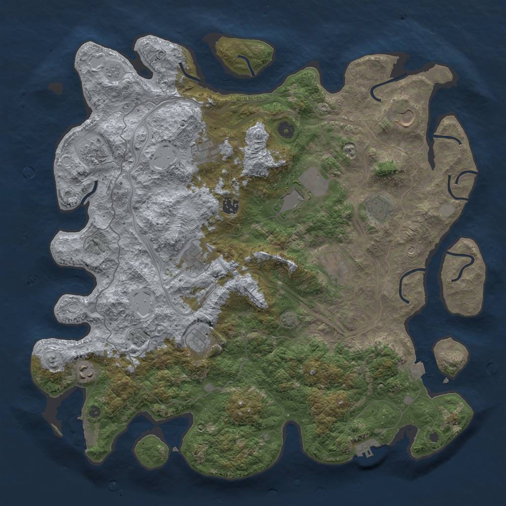 Rust Map: Procedural Map, Size: 4500, Seed: 1951210361, 19 Monuments