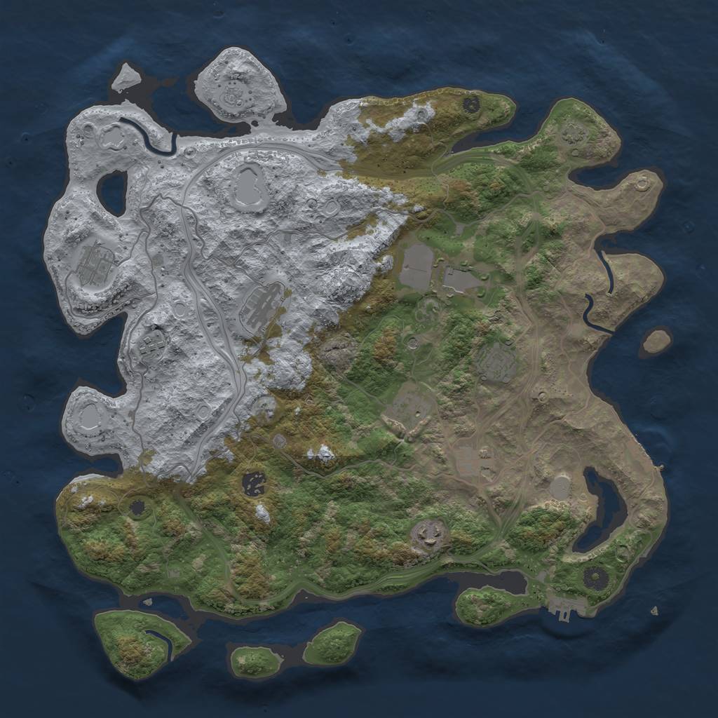 Rust Map: Procedural Map, Size: 4250, Seed: 476540, 17 Monuments