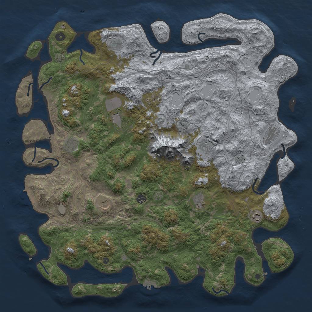 Rust Map: Procedural Map, Size: 5000, Seed: 1858569825, 19 Monuments