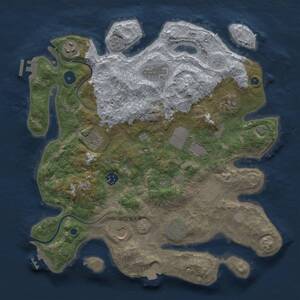 Thumbnail Rust Map: Procedural Map, Size: 3700, Seed: 1714331488, 16 Monuments