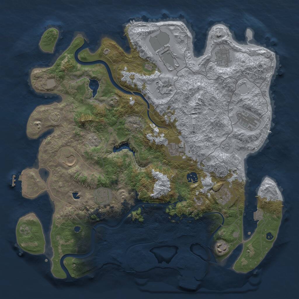 Rust Map: Procedural Map, Size: 4000, Seed: 2341321, 17 Monuments