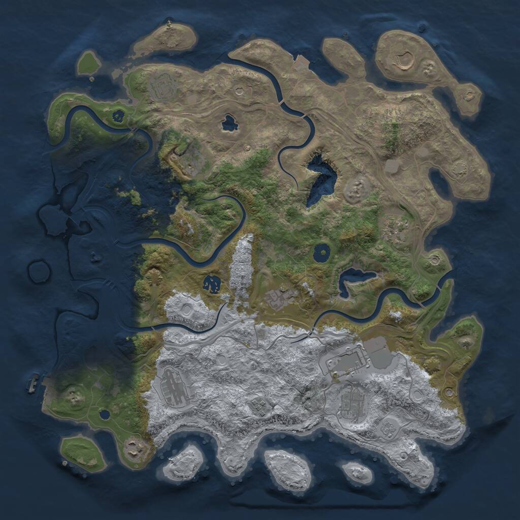Rust Map: Procedural Map, Size: 4250, Seed: 155676439, 16 Monuments