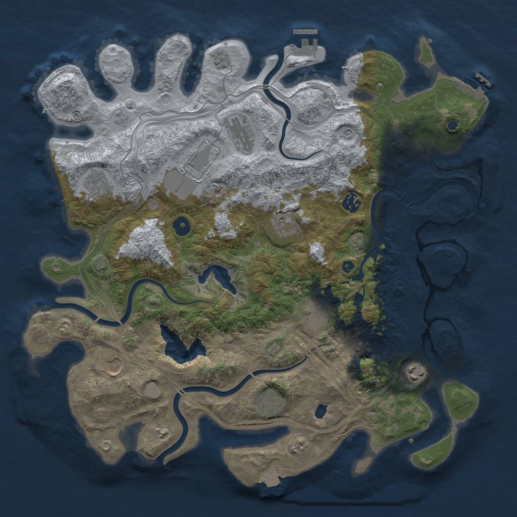 Rust Map: Procedural Map, Size: 4250, Seed: 2143475731, 16 Monuments