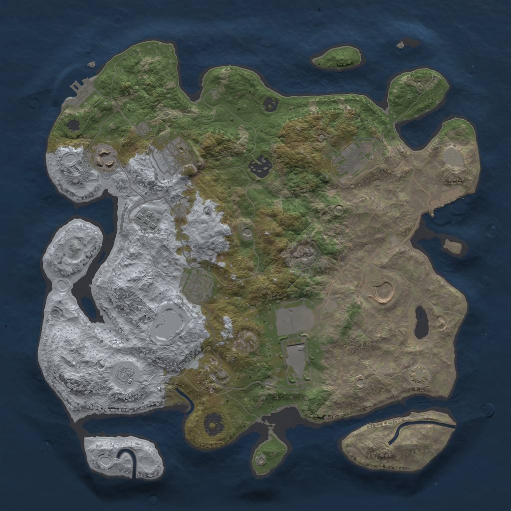 Rust Map: Procedural Map, Size: 3500, Seed: 1559141336, 17 Monuments