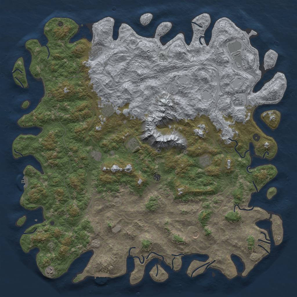 Rust Map: Procedural Map, Size: 6000, Seed: 1980667112, 19 Monuments