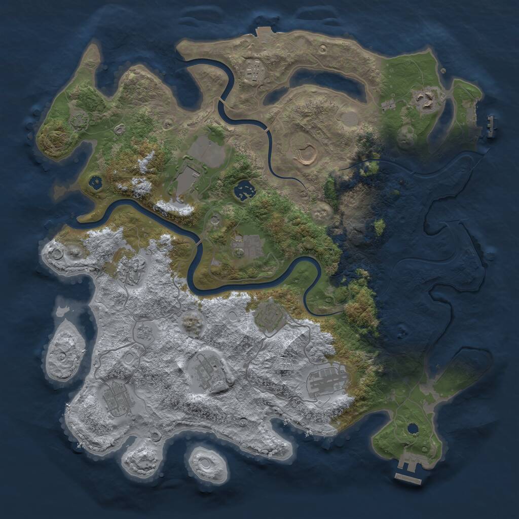 Rust Map: Procedural Map, Size: 3900, Seed: 3900, 17 Monuments