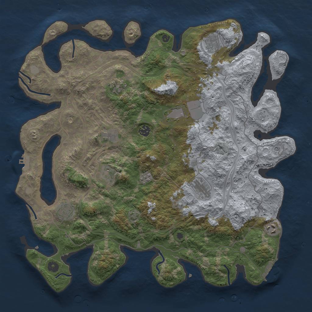 Rust Map: Procedural Map, Size: 4250, Seed: 264856721, 18 Monuments
