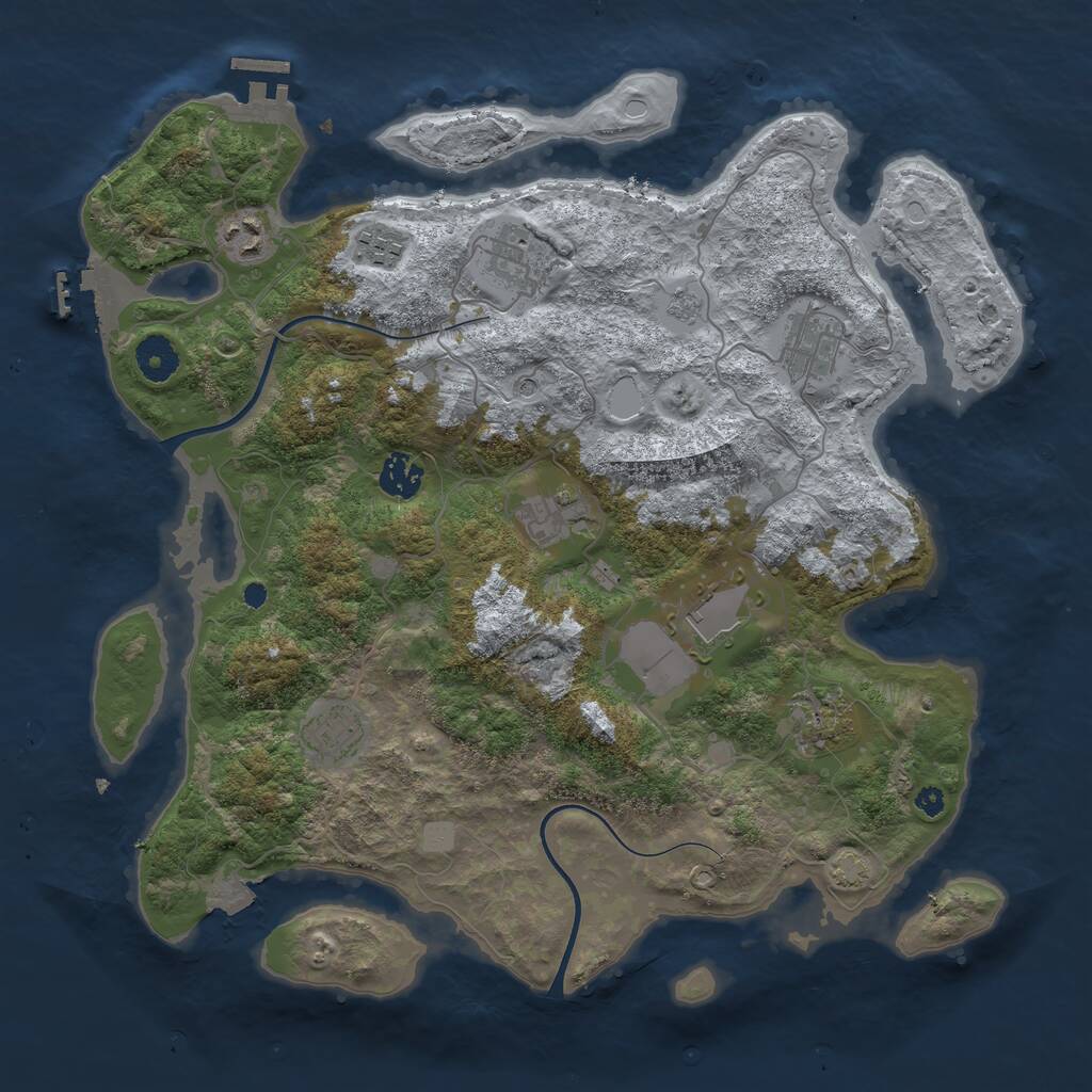 Rust Map: Procedural Map, Size: 3750, Seed: 1446542, 15 Monuments