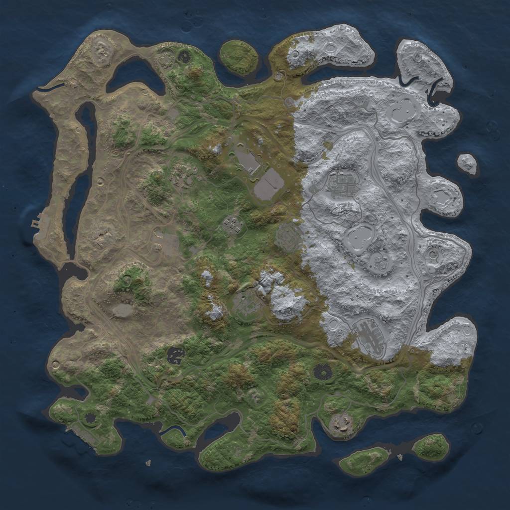 Rust Map: Procedural Map, Size: 4250, Seed: 1773065878, 18 Monuments