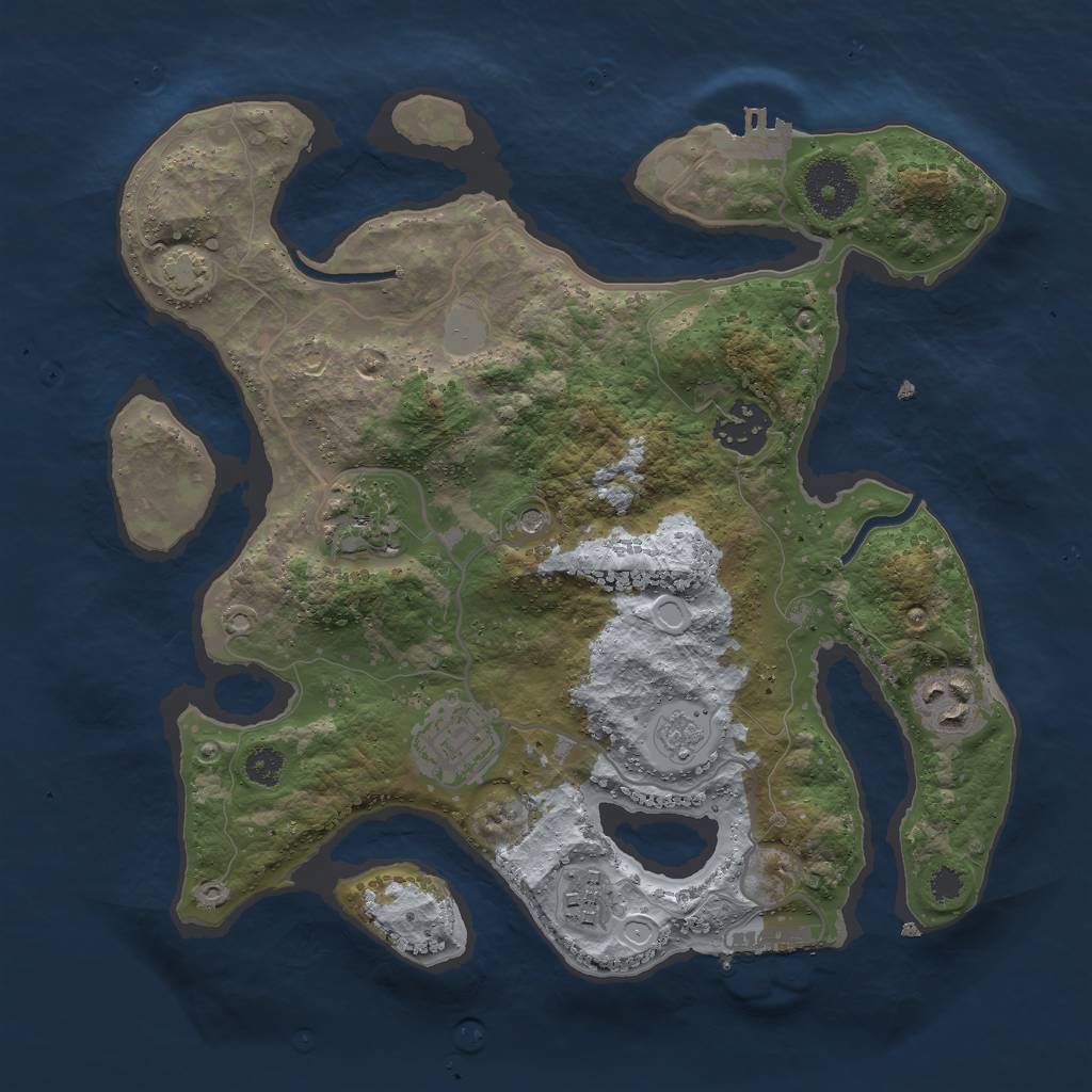Rust Map: Procedural Map, Size: 3000, Seed: 66884455, 13 Monuments