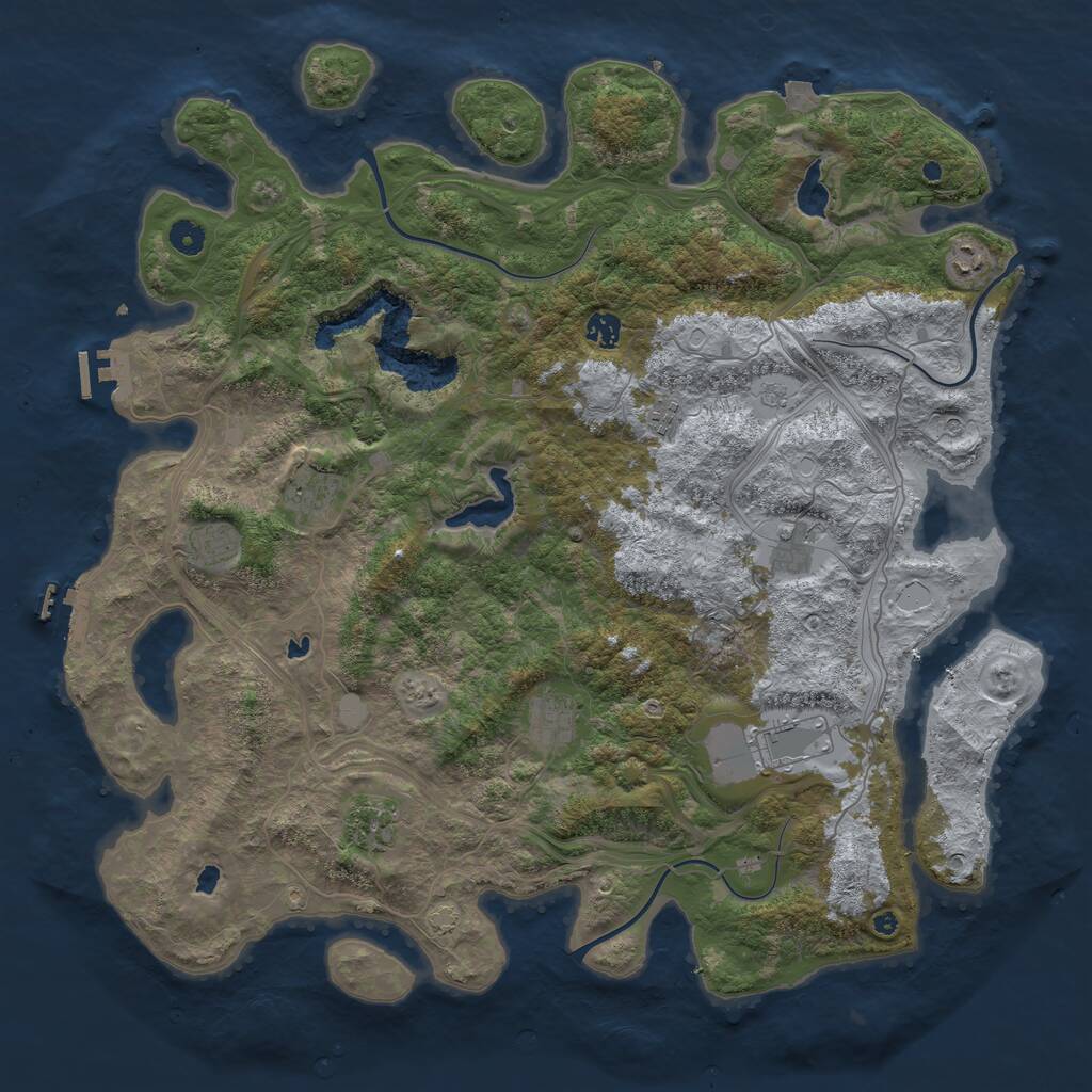 Rust Map: Procedural Map, Size: 4650, Seed: 608088303, 15 Monuments