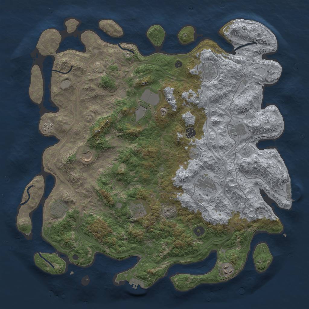 Rust Map: Procedural Map, Size: 4500, Seed: 230601, 18 Monuments