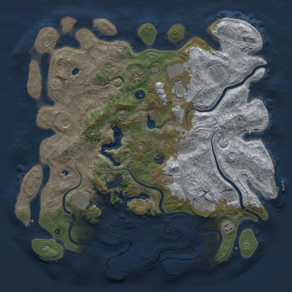 Rust Map: Procedural Map, Size: 4500, Seed: 230601, 16 Monuments