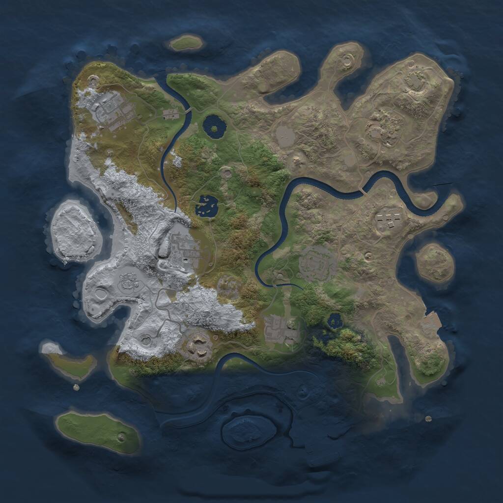 Rust Map: Procedural Map, Size: 3250, Seed: 978286249, 13 Monuments