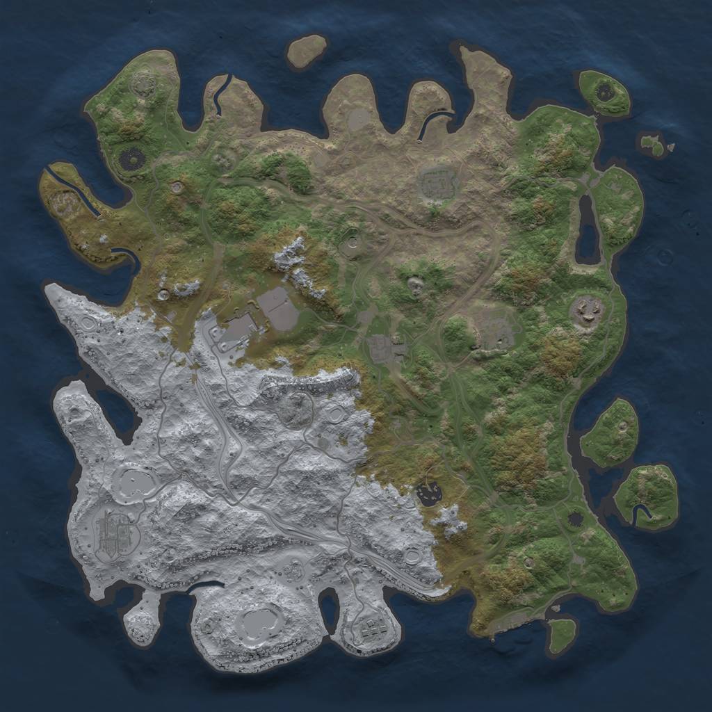 Rust Map: Procedural Map, Size: 4250, Seed: 1133128010, 15 Monuments