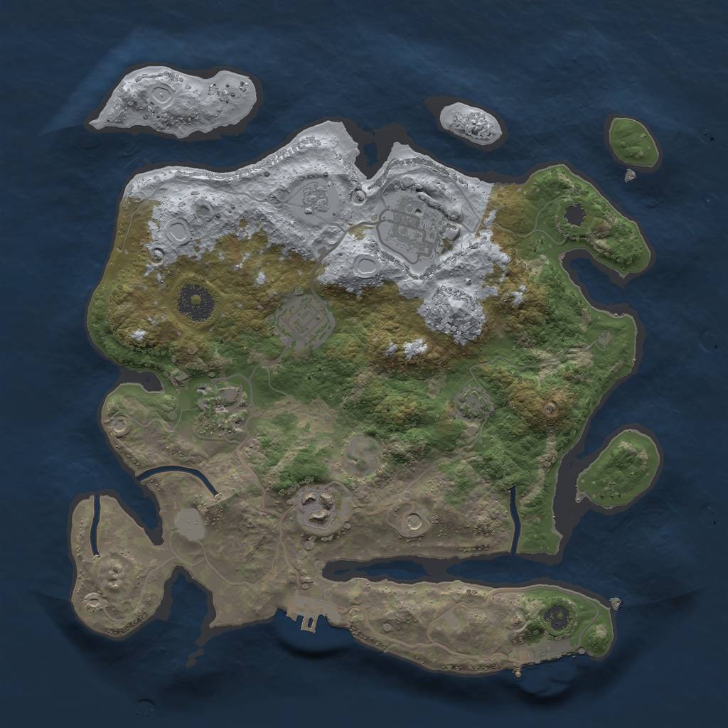 Rust Map: Procedural Map, Size: 3000, Seed: 159808703, 12 Monuments