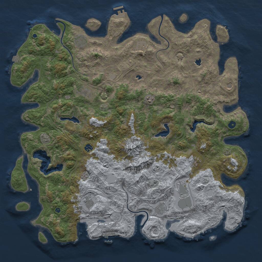 Rust Map: Procedural Map, Size: 5200, Seed: 1425367838, 17 Monuments