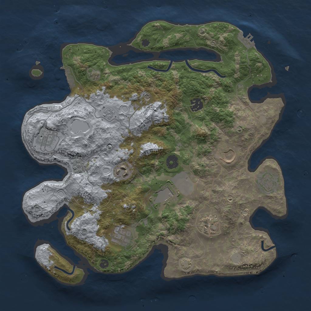 Rust Map: Procedural Map, Size: 3500, Seed: 102302368, 17 Monuments