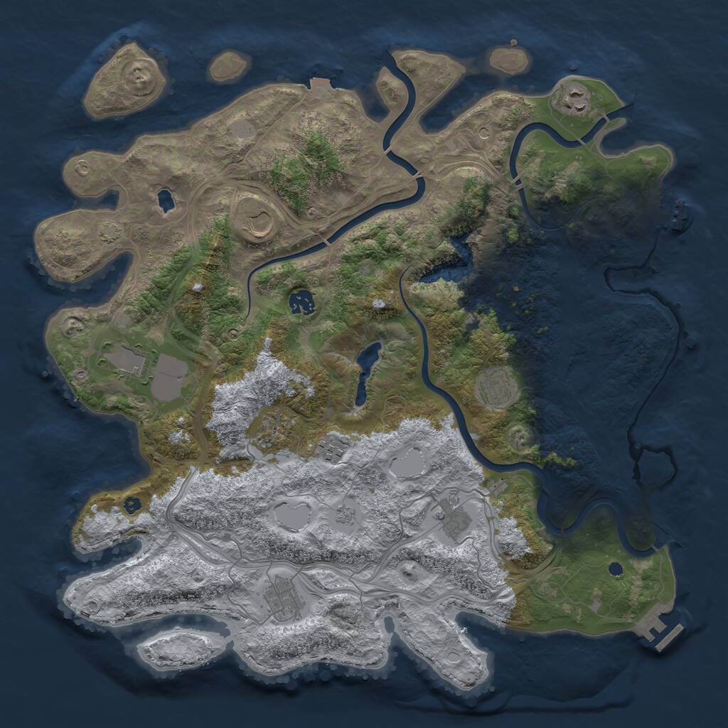 Rust Map: Procedural Map, Size: 4250, Seed: 842865157, 15 Monuments
