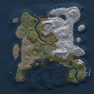 Thumbnail Rust Map: Procedural Map, Size: 3000, Seed: 1275912612, 11 Monuments
