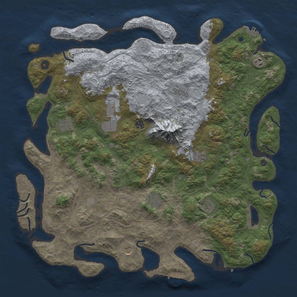 Rust Map: Procedural Map, Size: 5000, Seed: 20623, 19 Monuments