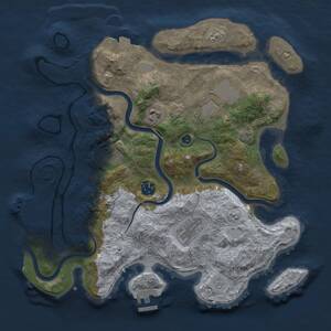 Thumbnail Rust Map: Procedural Map, Size: 3500, Seed: 43056720, 11 Monuments