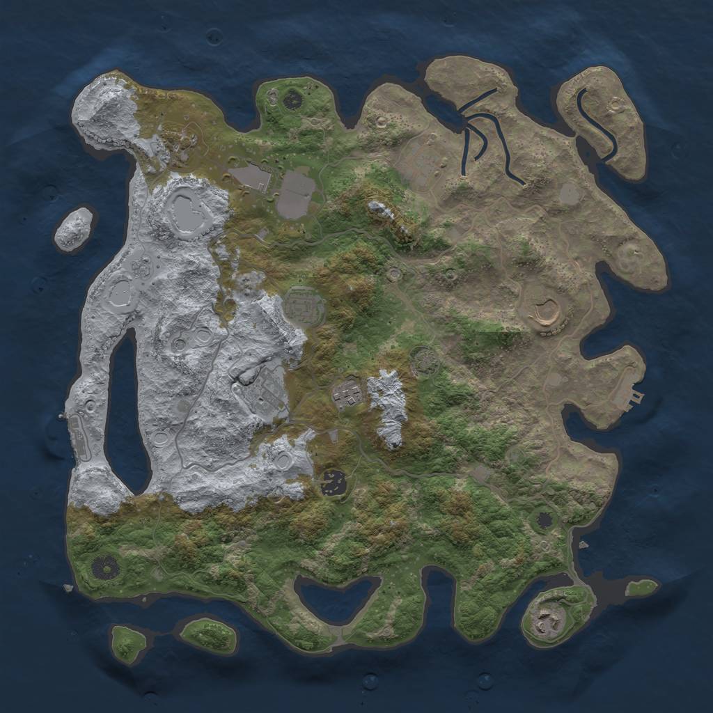 Rust Map: Procedural Map, Size: 4000, Seed: 1546937998, 17 Monuments