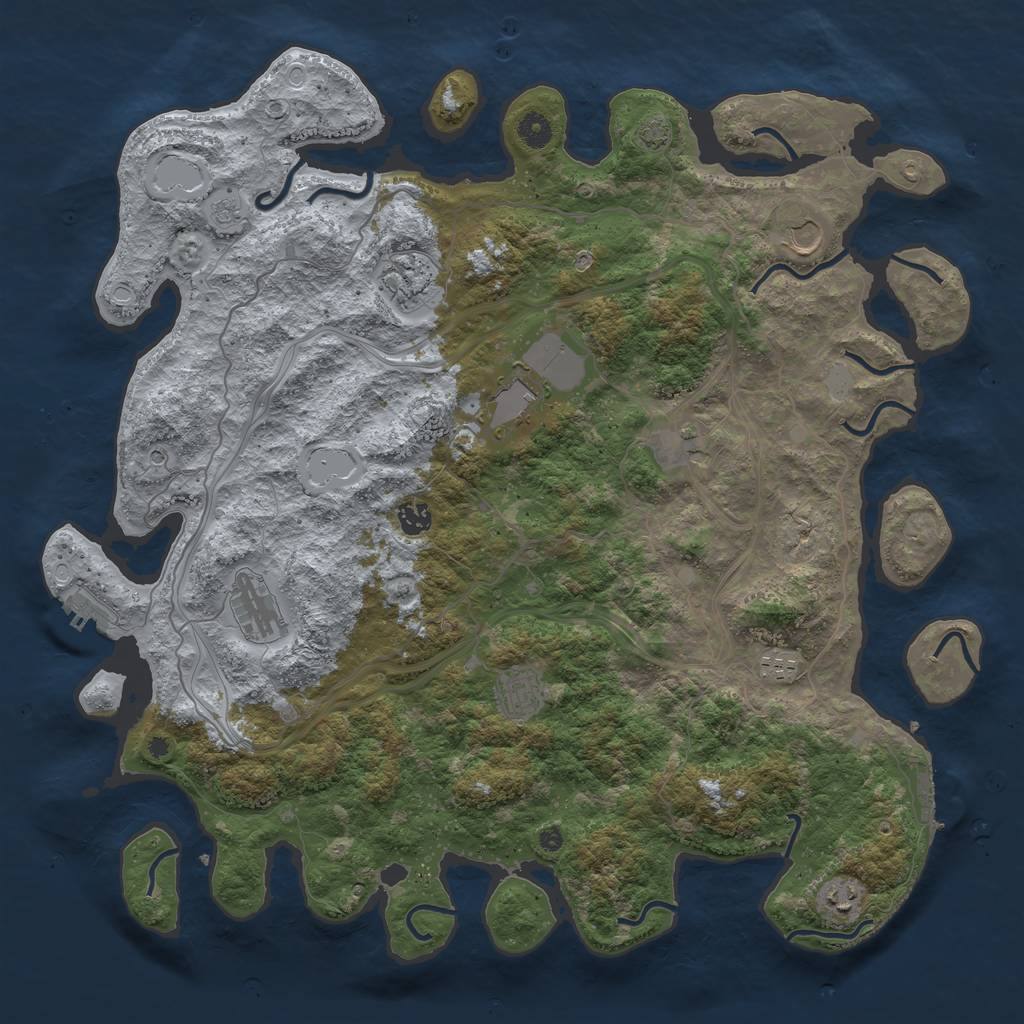 Rust Map: Procedural Map, Size: 4500, Seed: 1488511953, 17 Monuments