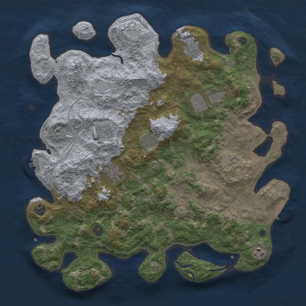 Rust Map: Procedural Map, Size: 4250, Seed: 1506852646, 16 Monuments