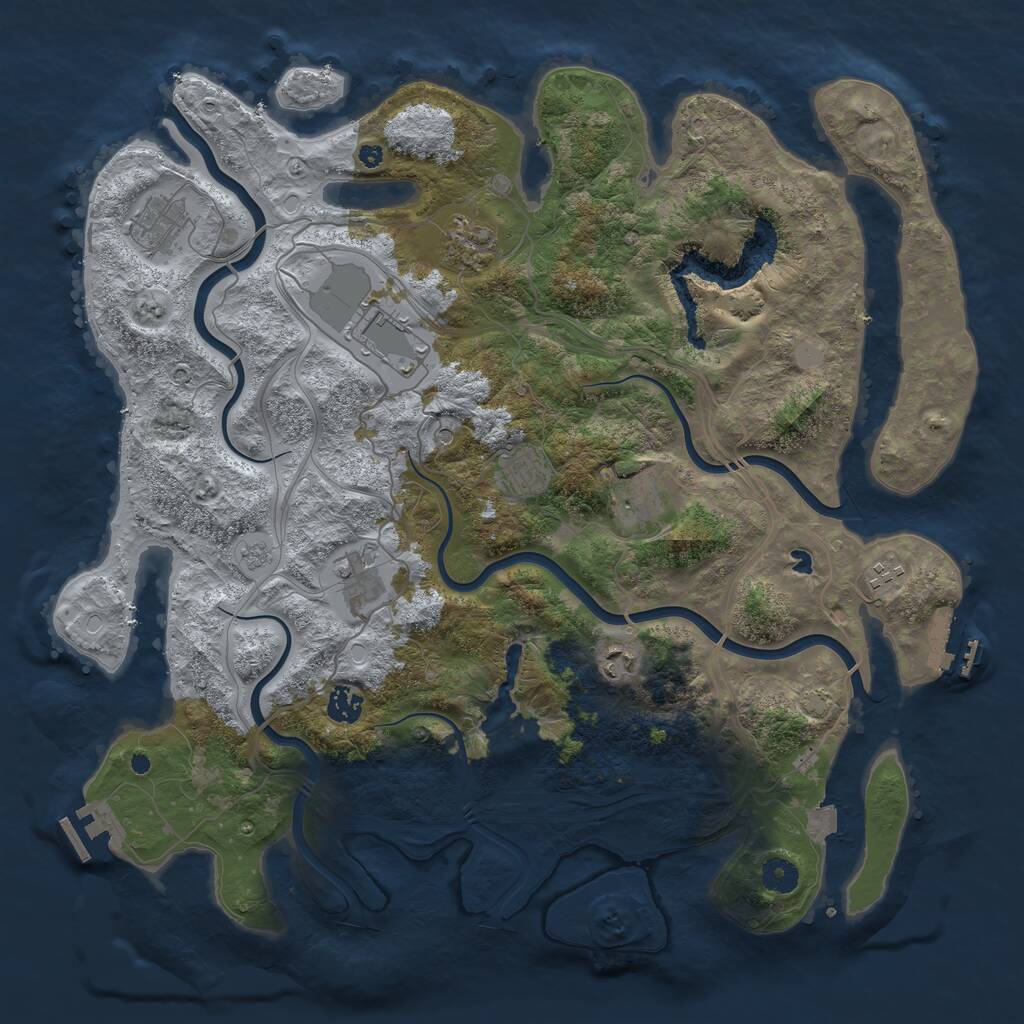 Rust Map: Procedural Map, Size: 4250, Seed: 12642133, 15 Monuments