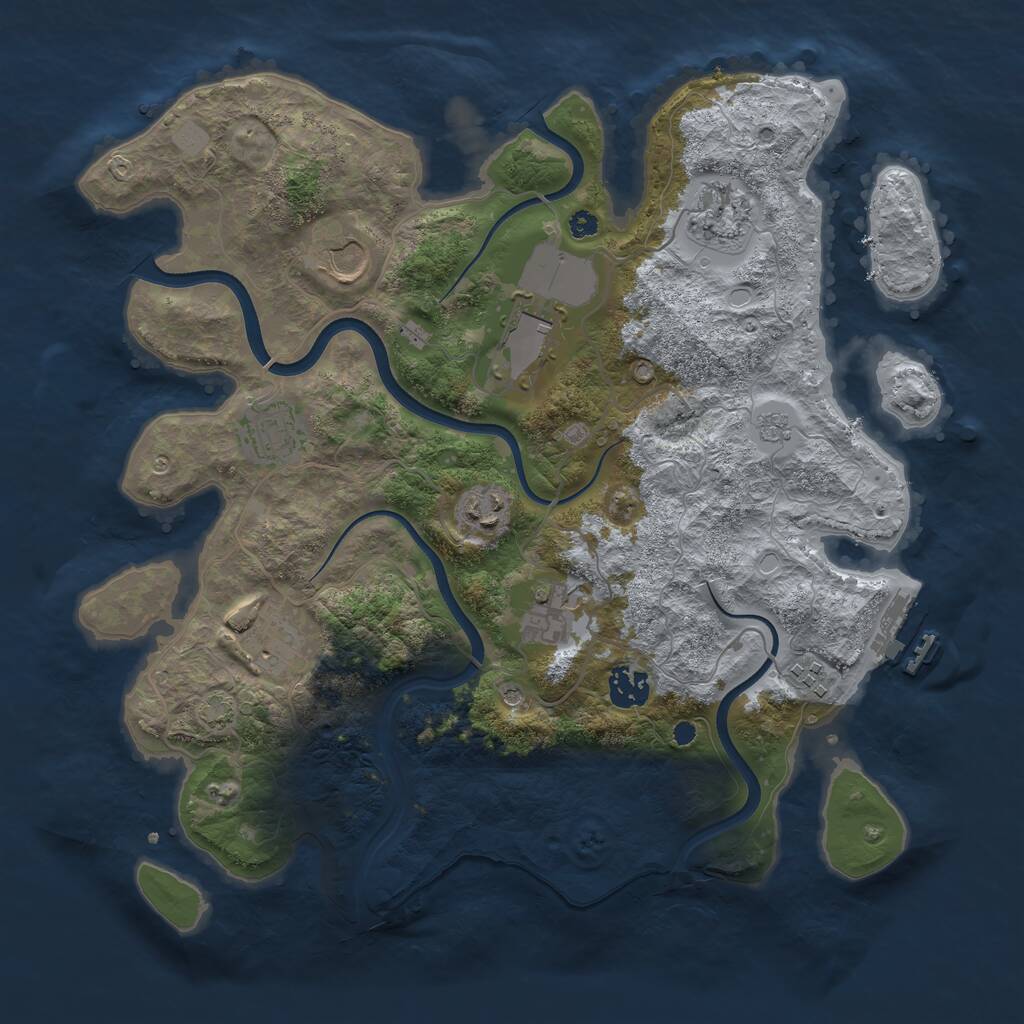 Rust Map: Procedural Map, Size: 3652, Seed: 157, 14 Monuments