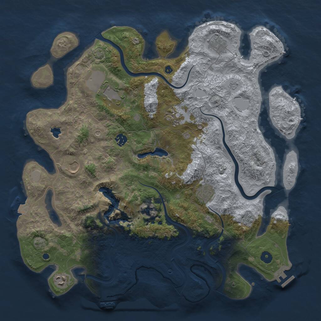 Rust Map: Procedural Map, Size: 4100, Seed: 43359020, 14 Monuments