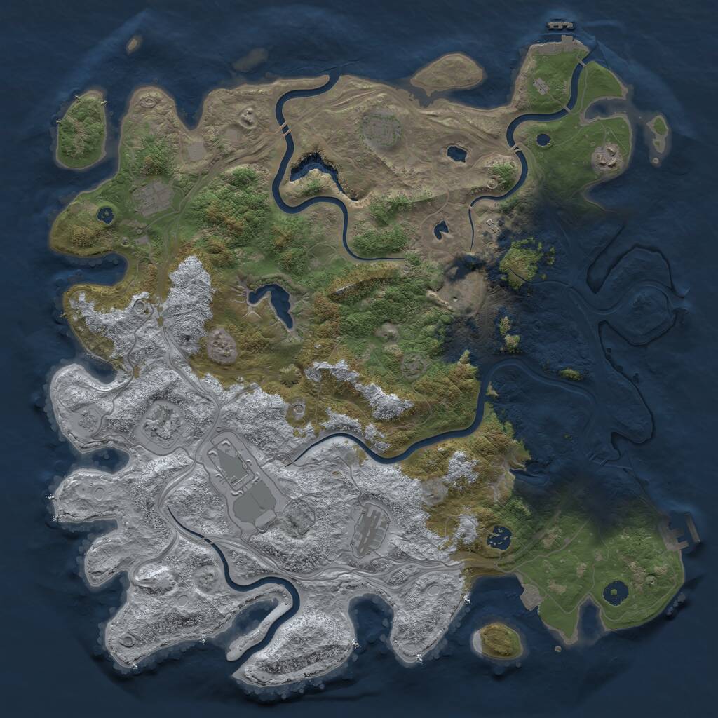 Rust Map: Procedural Map, Size: 4500, Seed: 8956, 15 Monuments