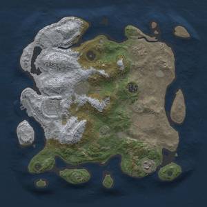 Thumbnail Rust Map: Procedural Map, Size: 3250, Seed: 1766273008, 13 Monuments