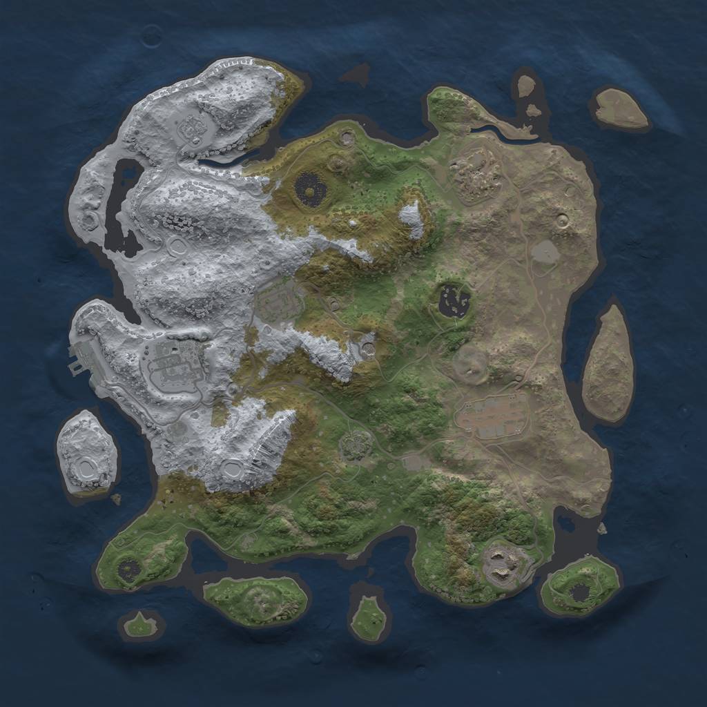 Rust Map: Procedural Map, Size: 3250, Seed: 1766273008, 13 Monuments