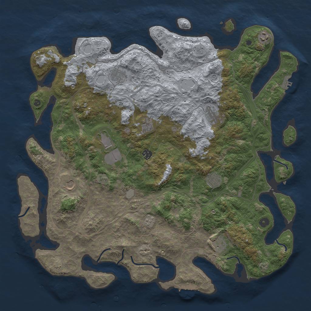 Rust Map: Procedural Map, Size: 4750, Seed: 20623, 18 Monuments