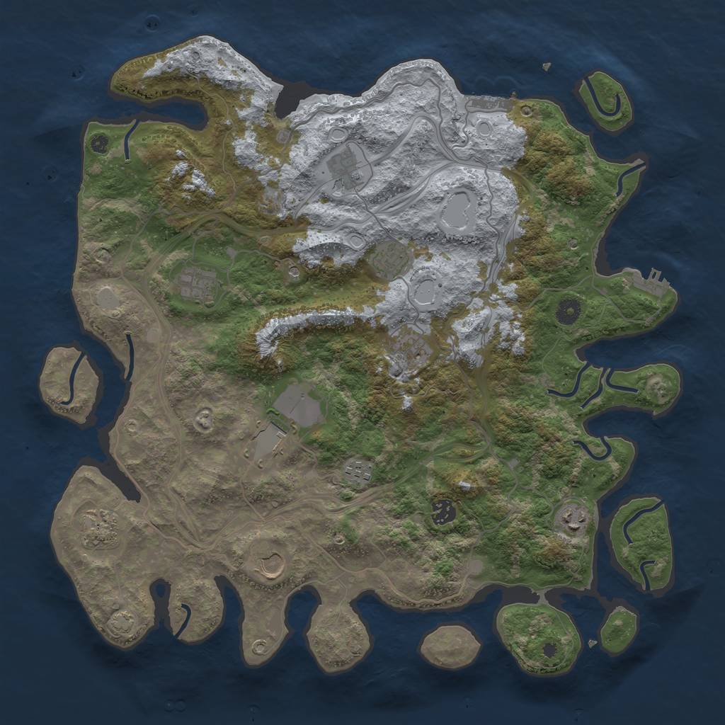 Rust Map: Procedural Map, Size: 4250, Seed: 5289129, 17 Monuments