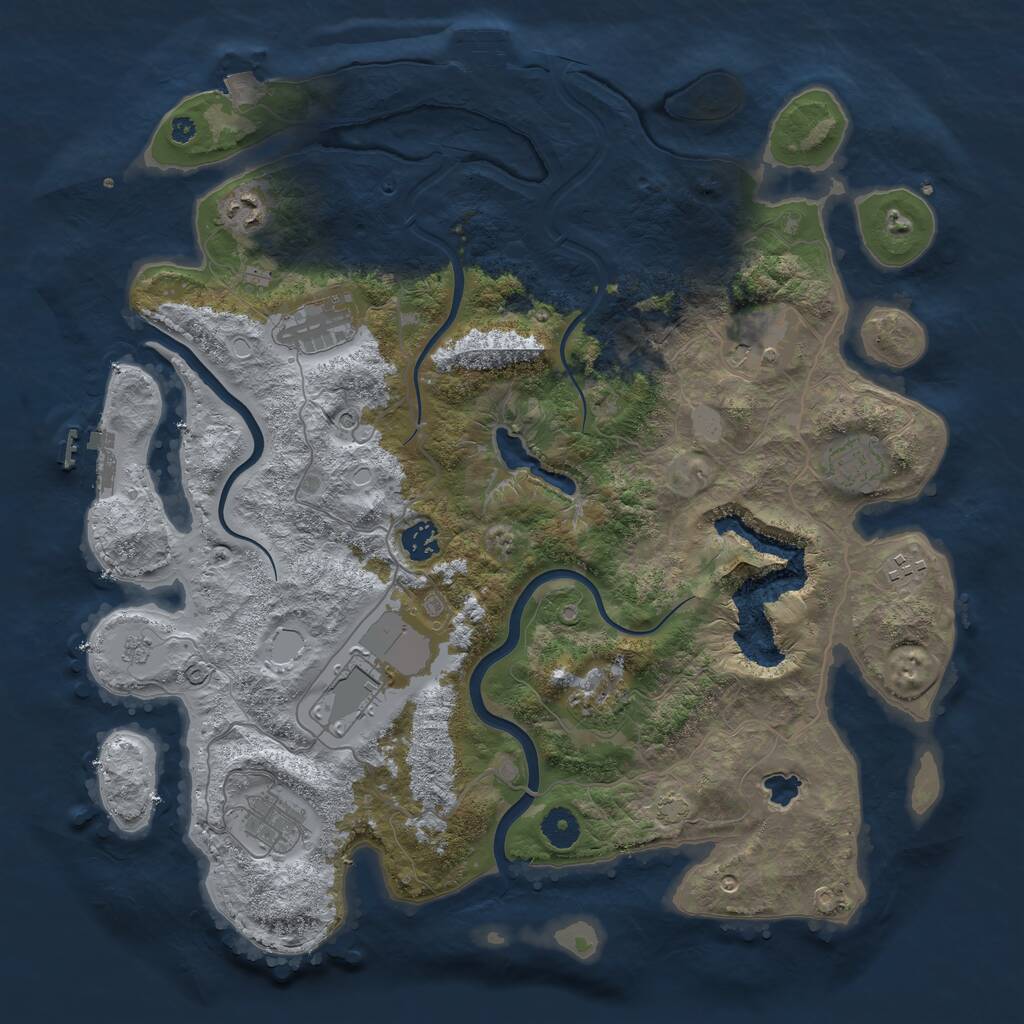 Rust Map: Procedural Map, Size: 4000, Seed: 1024206843, 15 Monuments