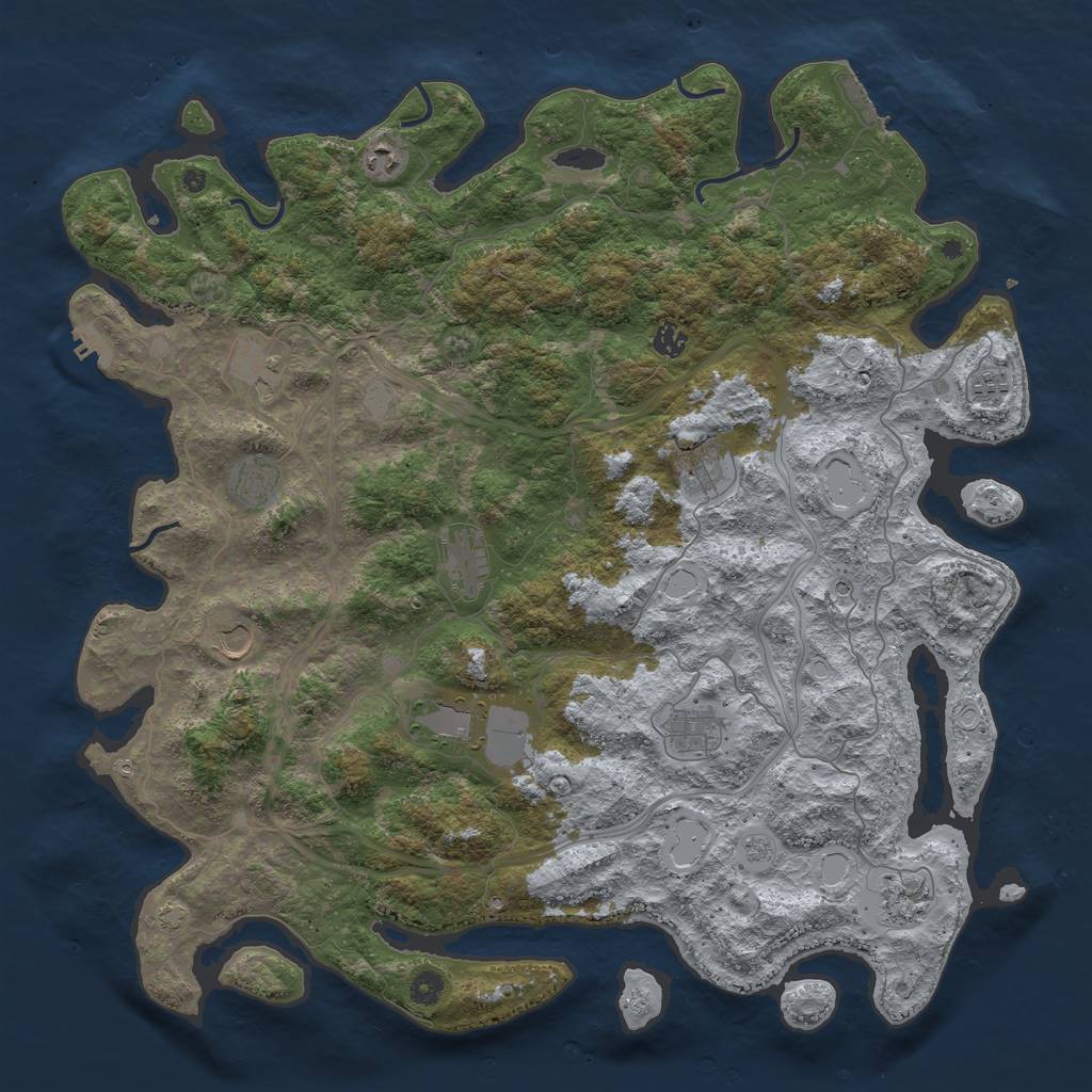 Rust Map: Procedural Map, Size: 4800, Seed: 258, 19 Monuments