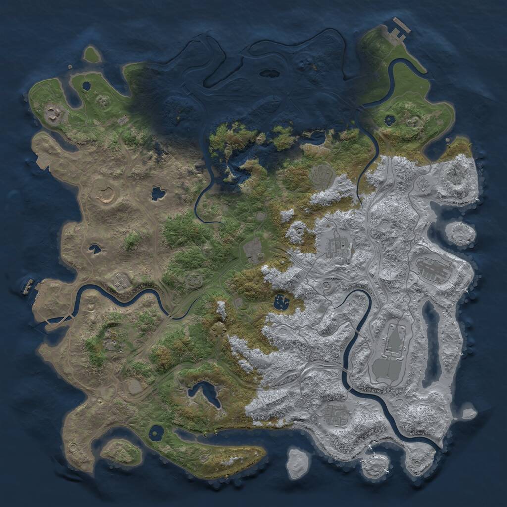 Rust Map: Procedural Map, Size: 4800, Seed: 258, 17 Monuments