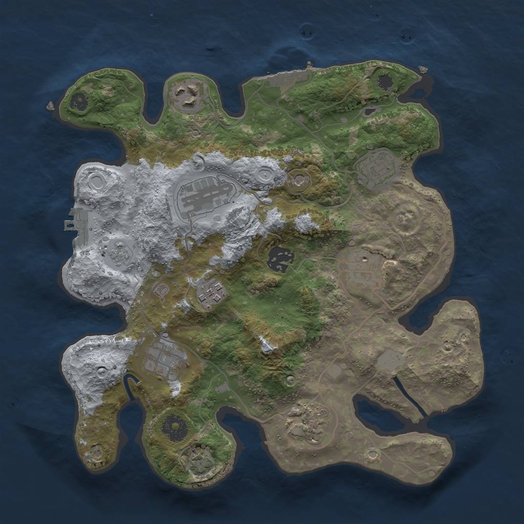 Rust Map: Procedural Map, Size: 3000, Seed: 1768210052, 16 Monuments