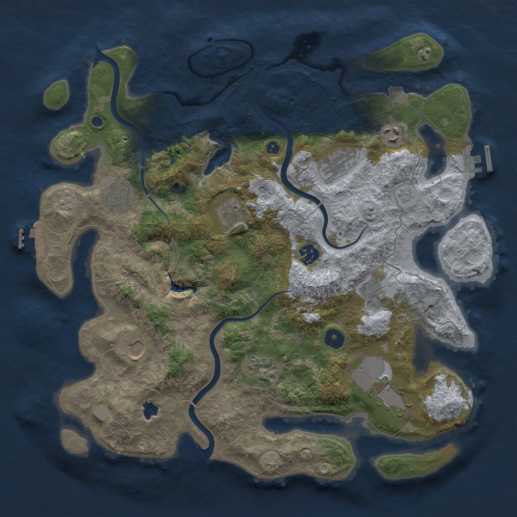 Rust Map: Procedural Map, Size: 4000, Seed: 938914320, 16 Monuments