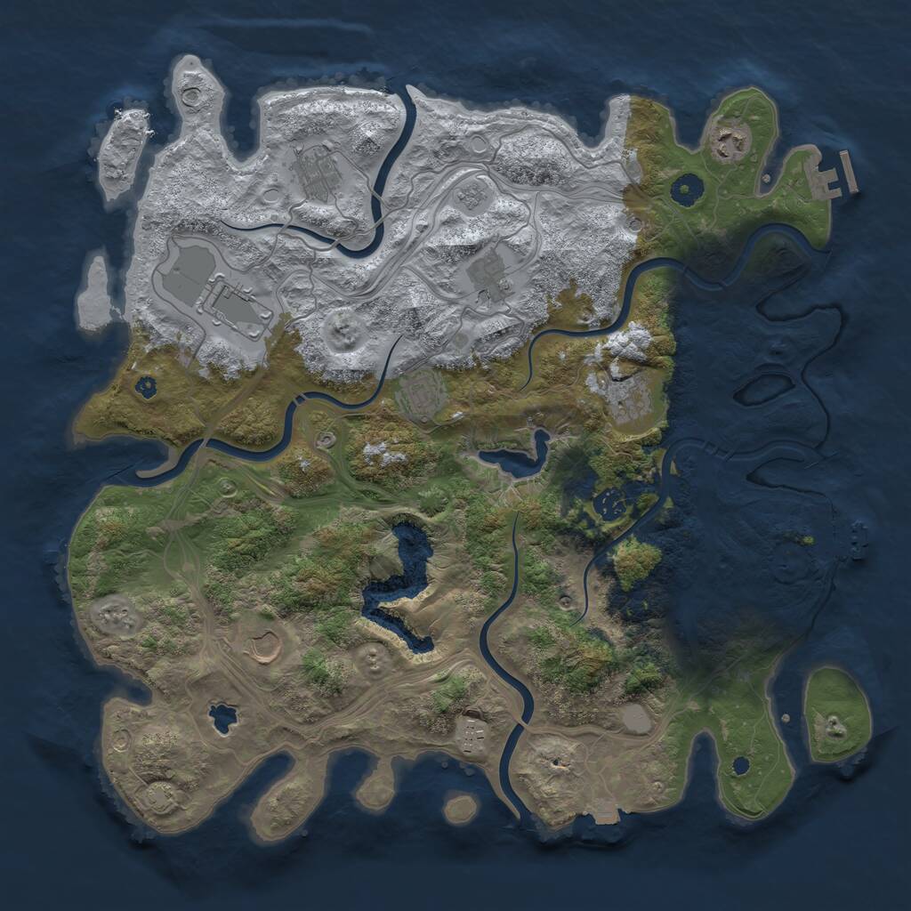 Rust Map: Procedural Map, Size: 4250, Seed: 10247693, 15 Monuments