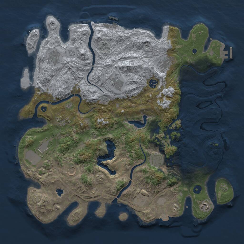 Rust Map: Procedural Map, Size: 4250, Seed: 10247693, 17 Monuments