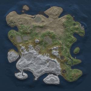 Thumbnail Rust Map: Procedural Map, Size: 3500, Seed: 874029775, 17 Monuments