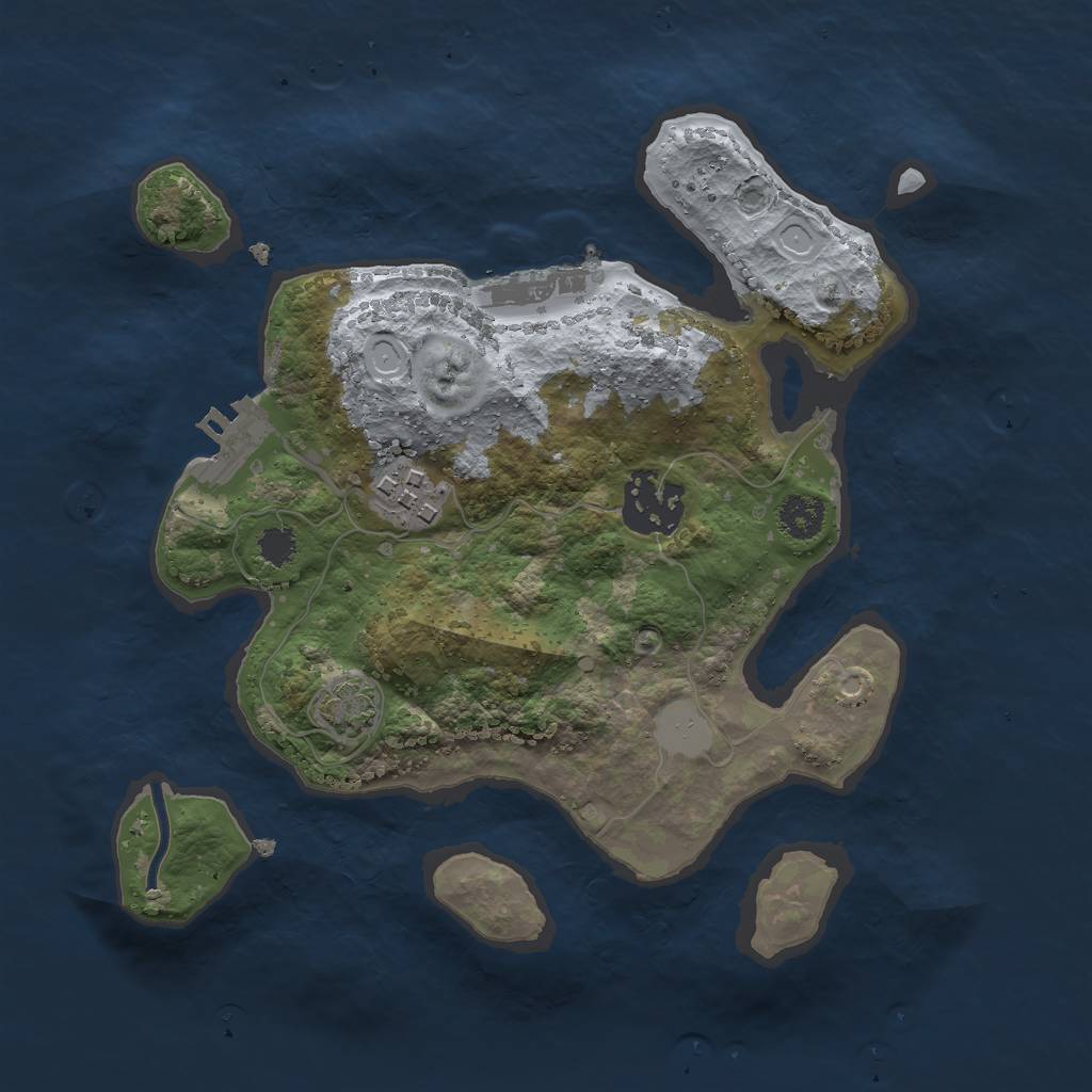 Rust Map: Procedural Map, Size: 2500, Seed: 642106326, 8 Monuments