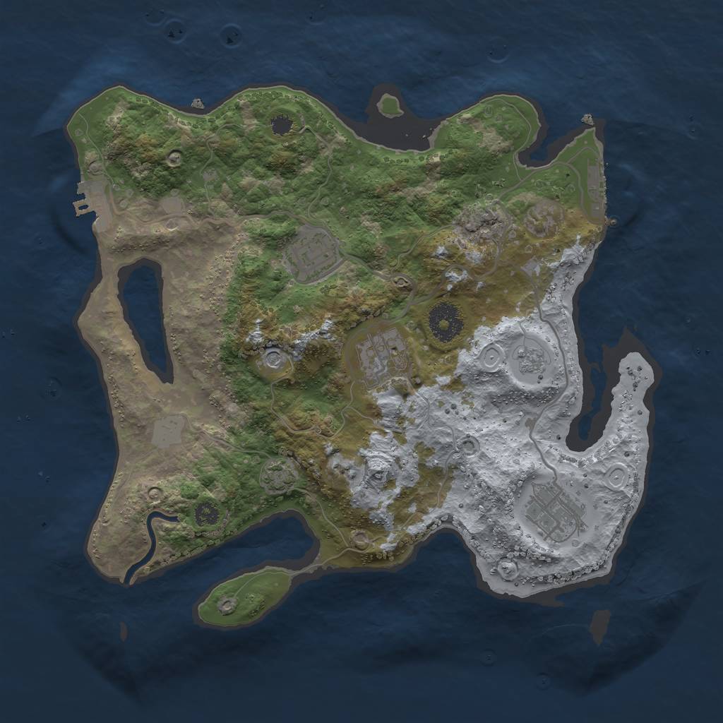 Rust Map: Procedural Map, Size: 3000, Seed: 4785, 11 Monuments